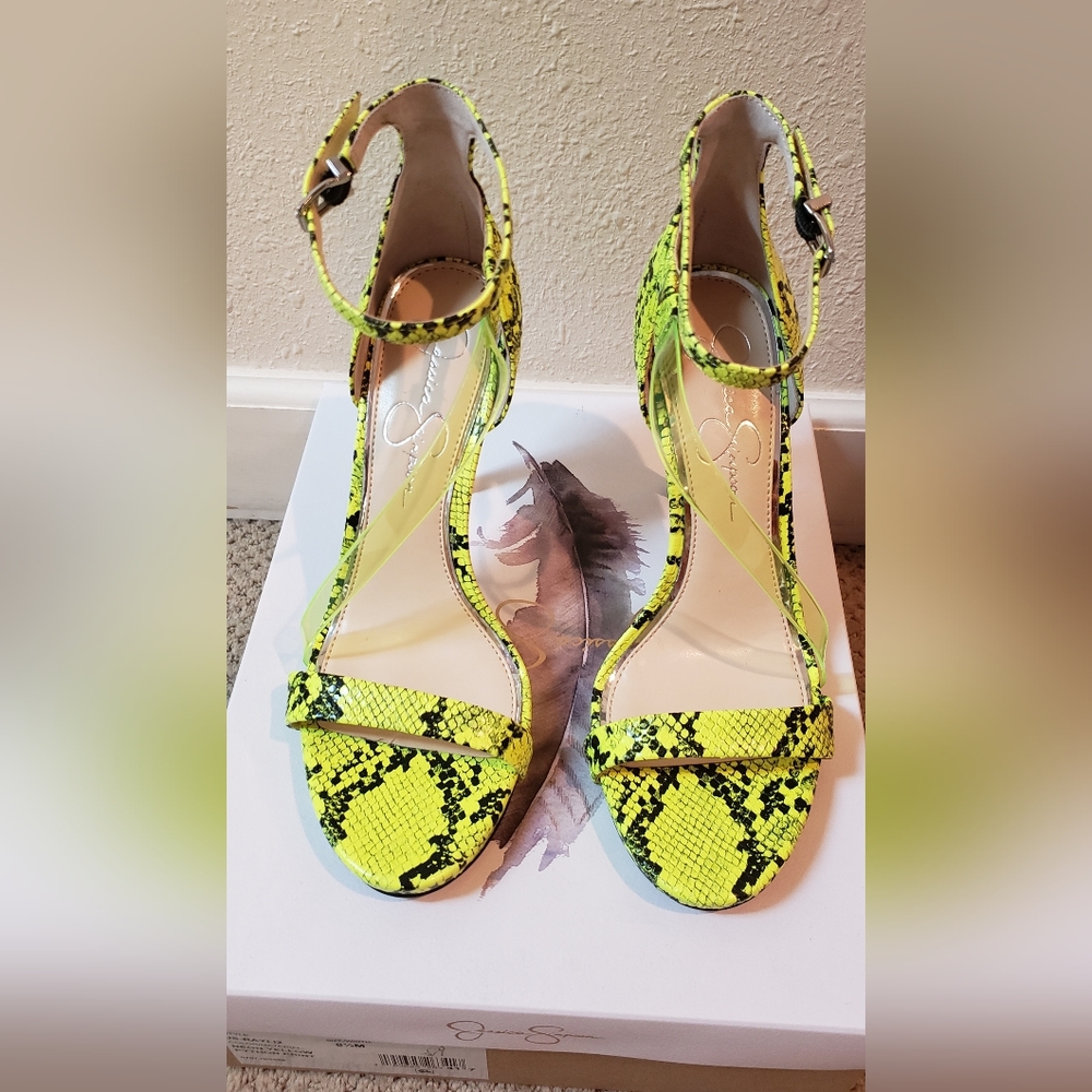 Jessica Simpson neon heels